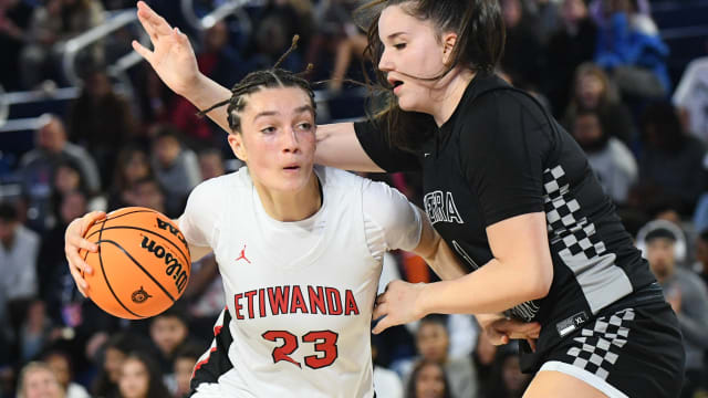 Etiwanda vs. Sierra Canyon in the CIF Southern Section Open Division girls basketball final at Cal Baptist University on Friday, Feb. 23, 2024.